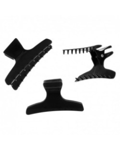 60608 BUTTERFLY HAIR DIVIDER CLAMPS BLACK