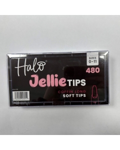 JCL101-JELLY NAIL TIPS COFFIN LONG ASSORTED 480
