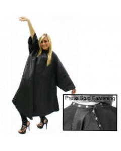 61309 GOWN WITH SLEEVES AND POPPERS BLACK