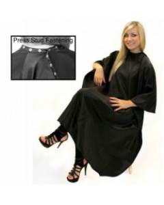 61308 UNISEX GOWN BLACK WITH POPPERS